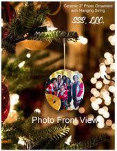 Load image into Gallery viewer, Ceramic 3" Photo Ornament with Customizable Back