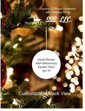 Load image into Gallery viewer, Ceramic 3" Photo Ornament with Customizable Back