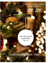 Load image into Gallery viewer, Ceramic 3" Photo Ornament with Customizable Back