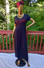 Load image into Gallery viewer, Black Maxi Dress with Red DST Bling