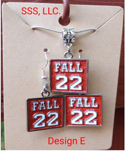 Load image into Gallery viewer, Customizable Season and Year Earring and Necklace Set
