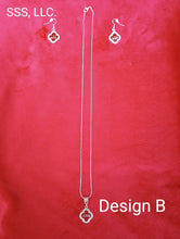 Load image into Gallery viewer, Bling Delta Clover Earring and Necklace Set