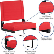 Load image into Gallery viewer, Red/White Outline Full Print Stadium Seat