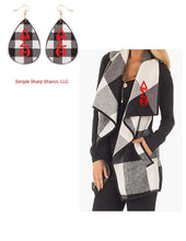 Load image into Gallery viewer, DST White and Black Plaid Vest