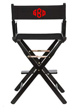 Load image into Gallery viewer, Directors Chair, Regular Width, Bar Height with Diamond Monogram