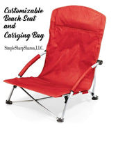 Load image into Gallery viewer, Customizable Red or Black Beach Seat and Carrying Bag