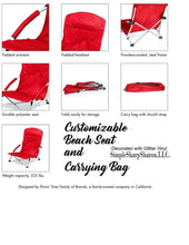 Load image into Gallery viewer, Customizable Red or Black Beach Seat and Carrying Bag