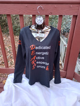 Load image into Gallery viewer, Delta D.E.A.R.S. Design 1 on black tops