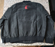 Load image into Gallery viewer, DST Satin Bomber Jacket with Embroidered Fortitude on Back