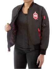 Load image into Gallery viewer, DST Satin Bomber Jacket with Embroidered Fortitude on Back
