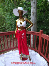 Load image into Gallery viewer, DST Red, White, or Black Sarong Customizable Coverup