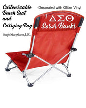 Load image into Gallery viewer, Customizable Red or Black Beach Seat and Carrying Bag