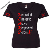 Load image into Gallery viewer, Delta D.E.A.R.S. Design 1 on black tops