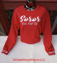 Load image into Gallery viewer, Red Soror DST Season and Year Tees