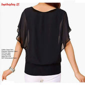 Load image into Gallery viewer, Black Chiffon Dress Top with DST Embroidered Shield