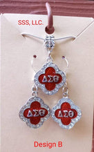 Load image into Gallery viewer, Bling Delta Clover Earring and Necklace Set