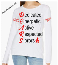 Load image into Gallery viewer, Delta D.E.A.R.S. Design 1 on white tops