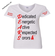Load image into Gallery viewer, Delta D.E.A.R.S. Design 1 on white tops