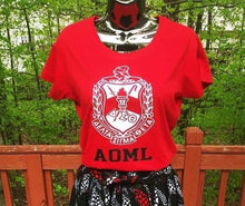 Load image into Gallery viewer, Red TShirt with DST Shield and AOML theme