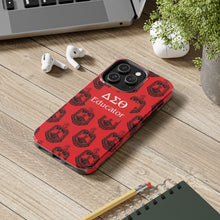 Load image into Gallery viewer, Phone Case in Red with DST Crest in Black with DST Educator Theme
