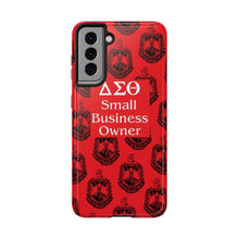 Load image into Gallery viewer, Phone Case in Red with DST Crest in Black with DST Small Business Owner Theme
