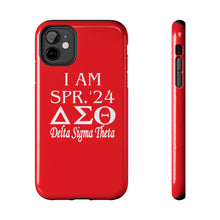 Load image into Gallery viewer, Phone Case in Red with I AM SPR. &#39;24 DST Theme in White
