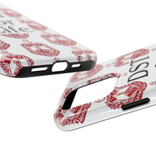 Load image into Gallery viewer, Phone Case in White with DST Crest in Red and DST for Life in Black
