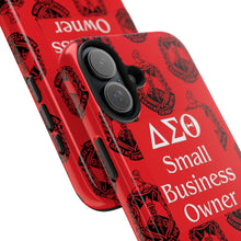 Load image into Gallery viewer, Phone Case in Red with DST Crest in Black with DST Small Business Owner Theme
