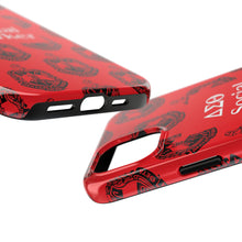 Load image into Gallery viewer, Phone Case in Red with DST Crest in Black with DST Social Worker Theme
