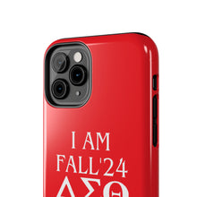 Load image into Gallery viewer, Phone Case in Red with I AM FALL &#39;24 DST Theme in White
