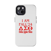 Load image into Gallery viewer, Phone Case in White with I AM FALL &#39;24 DST Theme in Red
