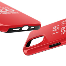 Load image into Gallery viewer, Phone Case in Red with I AM SPR. &#39;24 DST Theme in White
