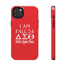 Load image into Gallery viewer, Phone Case in Red with I AM FALL &#39;24 DST Theme in White
