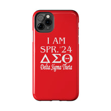 Load image into Gallery viewer, Phone Case in Red with I AM SPR. &#39;24 DST Theme in White
