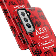 Load image into Gallery viewer, Phone Case in Red with DST Crest in Black with DST Small Business Owner Theme
