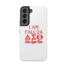 Load image into Gallery viewer, Phone Case in White with I AM FALL &#39;24 DST Theme in Red
