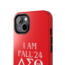 Load image into Gallery viewer, Phone Case in Red with I AM FALL &#39;24 DST Theme in White
