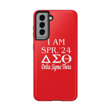 Load image into Gallery viewer, Phone Case in Red with I AM SPR. &#39;24 DST Theme in White
