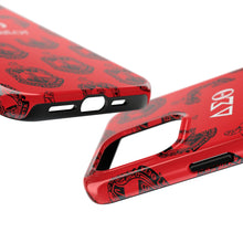 Load image into Gallery viewer, Phone Case in Red with DST Crest in Black with DST Educator Theme
