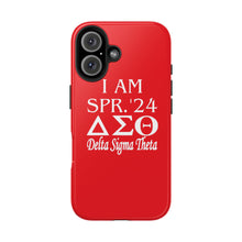 Load image into Gallery viewer, Phone Case in Red with I AM SPR. &#39;24 DST Theme in White
