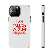 Load image into Gallery viewer, Phone Case in White with I AM FALL &#39;24 DST Theme in Red
