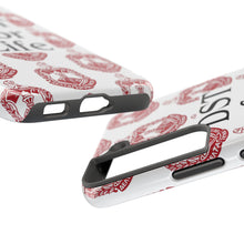 Load image into Gallery viewer, Phone Case in White with DST Crest in Red and DST for Life in Black
