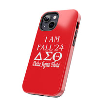 Load image into Gallery viewer, Phone Case in Red with I AM FALL &#39;24 DST Theme in White
