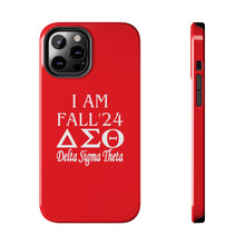 Load image into Gallery viewer, Phone Case in Red with I AM FALL &#39;24 DST Theme in White
