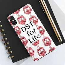 Load image into Gallery viewer, Phone Case in White with DST Crest in Red and DST for Life in Black
