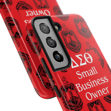 Load image into Gallery viewer, Phone Case in Red with DST Crest in Black with DST Small Business Owner Theme
