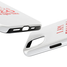 Load image into Gallery viewer, Phone Case in White with I AM FALL &#39;24 DST Theme in Red
