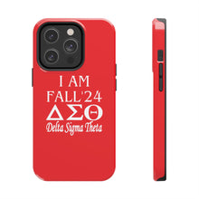 Load image into Gallery viewer, Phone Case in Red with I AM FALL &#39;24 DST Theme in White
