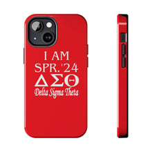 Load image into Gallery viewer, Phone Case in Red with I AM SPR. &#39;24 DST Theme in White
