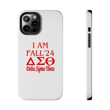 Load image into Gallery viewer, Phone Case in White with I AM FALL &#39;24 DST Theme in Red
